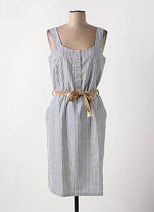Robe mi-longue imprimé fantaisie fines bretelles bleu LOLA ESPELETA femme