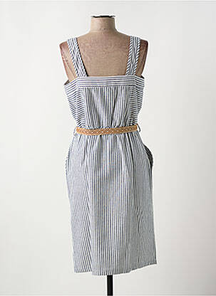 Robe mi-longue imprimé fantaisie fines bretelles bleu LOLA ESPELETA femme