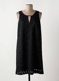Robe mi-longue imprimé fantaisie sans manche noir RIVIERES DE LUNE femme
