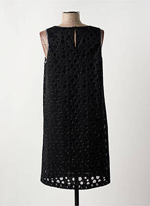 Robe mi-longue imprimé fantaisie sans manche noir RIVIERES DE LUNE femme