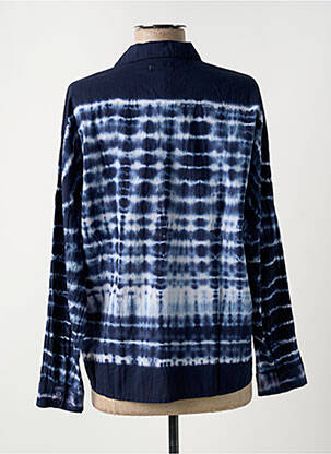 Chemisier imprimé fantaisie manches longues bleu KANOPE femme