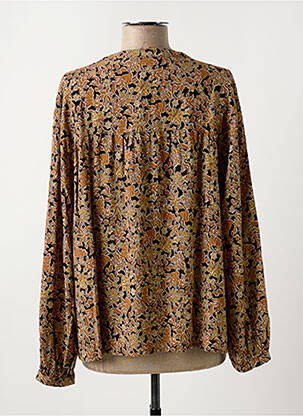 Blouse imprimé fantaisie manches longues marron KANOPE femme