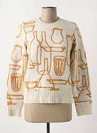 Pull resserrée sur le bas manches longues beige NICE THINGS femme