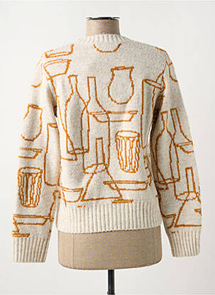 Pull resserrée sur le bas manches longues beige NICE THINGS femme