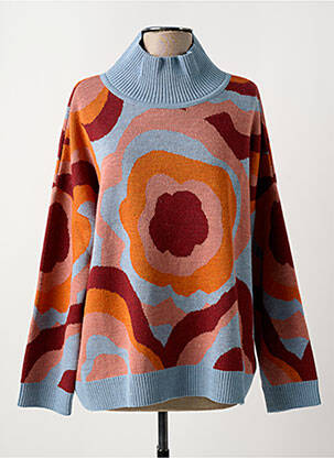 Pull coupe droite manches longues bleu MADE IN SENS femme