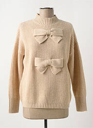 Pull manches longues manches longues beige LEO & UGO femme