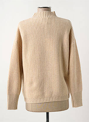 Pull coupe droite manches longues beige LEO & UGO femme