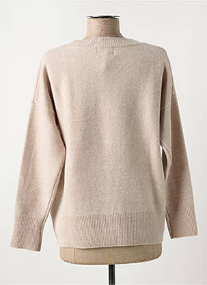 Pull resserrée sur le bas manches longues beige LEO & UGO femme