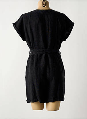 Combishort fermeture boutonnée sur le devant manches courtes noir RIVIERES DE LUNE femme