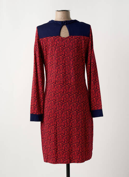 Robe mi-longue imprimé fantaisie manches longues rouge LA FIANCEE DU MEKONG femme