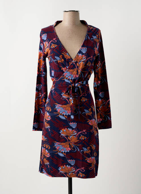Robe mi-longue coupe fluide manches longues bleu LA FIANCÉE femme