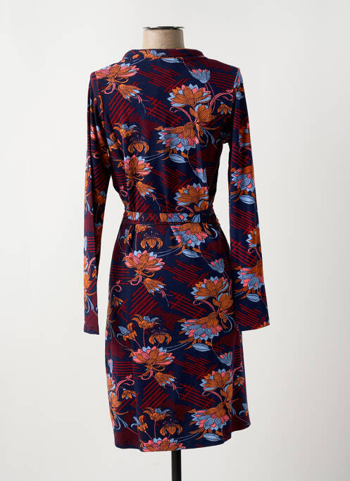 Robe mi-longue coupe fluide manches longues bleu LA FIANCÉE femme