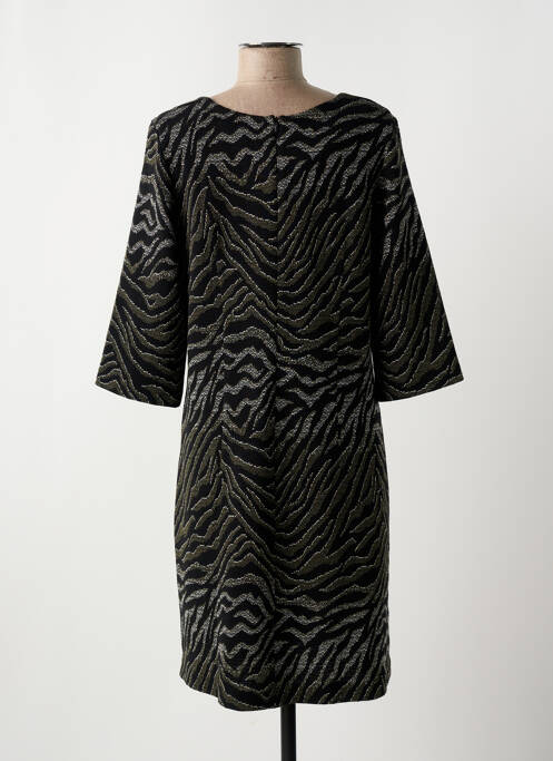 Robe mi-longue manches 3/4 manches 3/4 noir RIVIERES DE LUNE femme