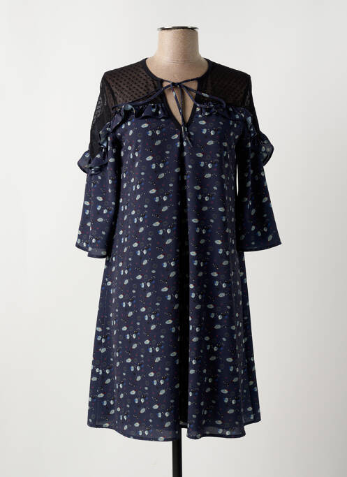 Robe mi-longue bleu RIVIERES DE LUNE pour femme