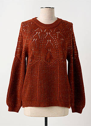 Pull col rond manches longues marron LOLA ESPELETA femme