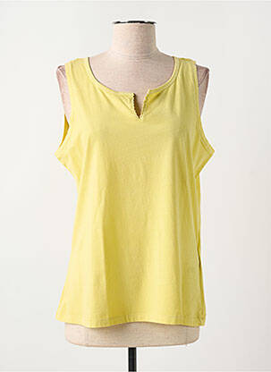 Top coupe cintrée sans manche jaune CONCEPT K femme