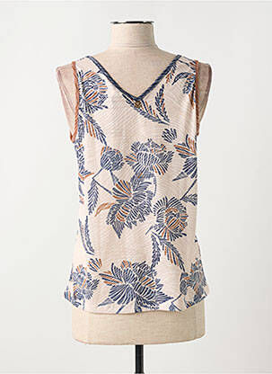 Top imprimé fantaisie sans manche beige LOLA ESPELETA femme