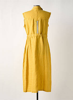 Robe longue manches courtes manches courtes jaune 7 SEASONS femme