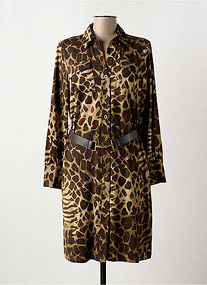 Robe mi-longue manches longues manches longues marron K-DESIGN femme