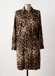 Robe mi-longue manches longues manches longues marron K-DESIGN femme