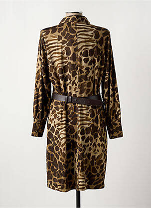 Robe mi-longue manches longues manches longues marron K-DESIGN femme