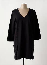 Robe mi-longue manches longues manches longues noir RIVIERES DE LUNE femme
