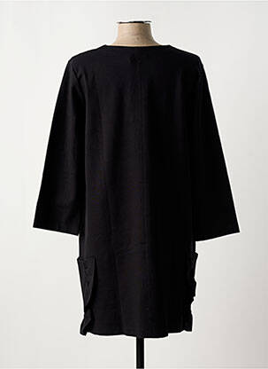 Robe mi-longue manches longues manches longues noir RIVIERES DE LUNE femme