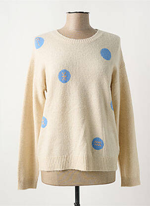 Pull coupe cintrée manches longues beige NICE THINGS femme