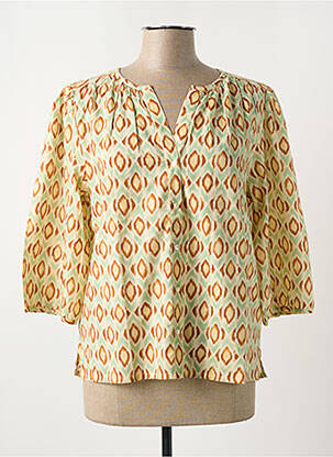 Chemisier coupe cintrée manches 3/4 vert YERSE femme