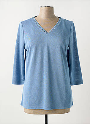 T-shirt manches 3/4 manches 3/4 bleu CONCEPT K femme