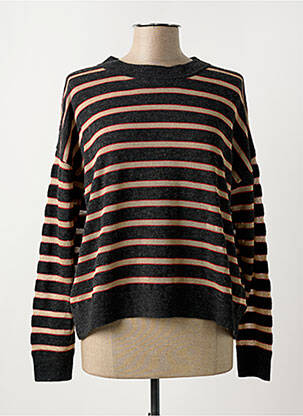 Pull coupe droite manches longues gris TEOH & LEA femme