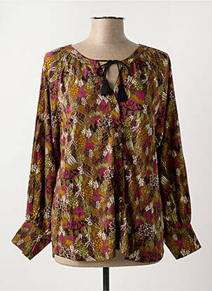 Blouse imprimé fantaisie manches longues marron LOLA ESPELETA femme