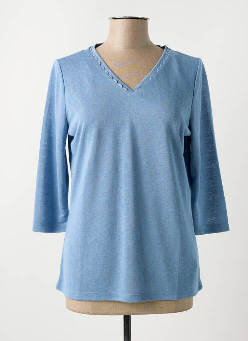 T-shirt manches 3/4 manches 3/4 bleu CONCEPT K femme