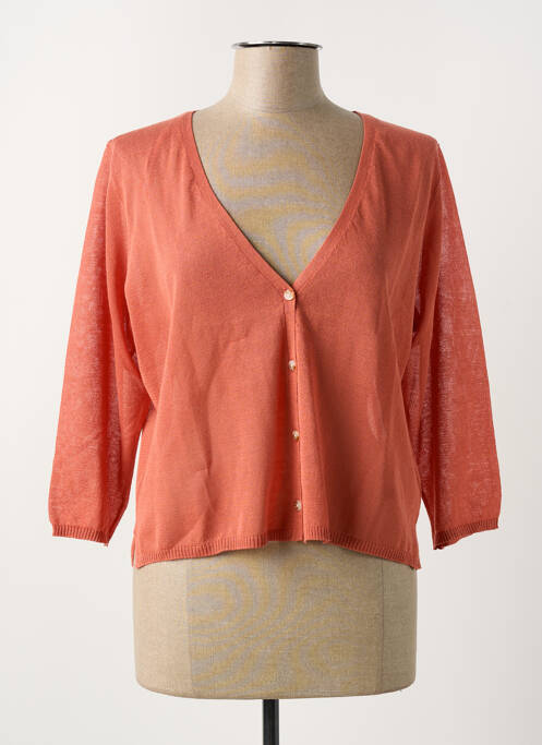 Gilet manches longues orange YERSE pour femme