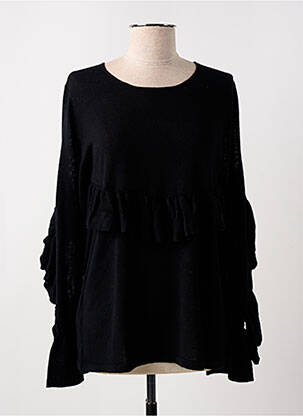 Pull tunique stretch manches longues noir TEOH & LEA femme