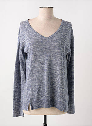 Pull tissage chiné manches longues bleu WHITE STUFF femme