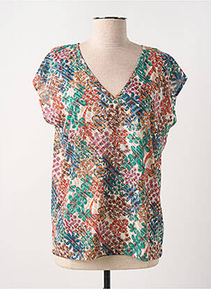 T-shirt col v manches courtes vert LOLA ESPELETA femme