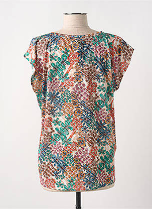 T-shirt col v manches courtes vert LOLA ESPELETA femme