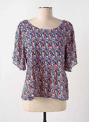 Blouse imprimé fantaisie manches 3/4 bleu LOLA ESPELETA femme