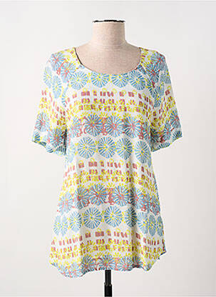Tunique manches courtes coupe fluide jaune WHITE STUFF femme