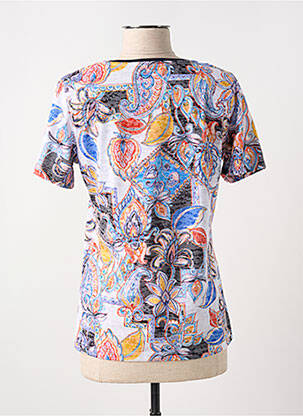 T-shirt col v manches courtes bleu CONCEPT K femme