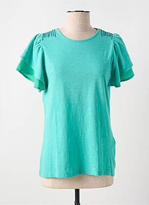 T-shirt stretch manches courtes vert LA FIANCEE DU MEKONG femme