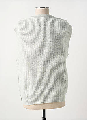 Pull tissage chiné sans manche gris KANOPE femme