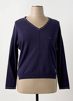 Pull col v manches longues bleu CONCEPT K femme