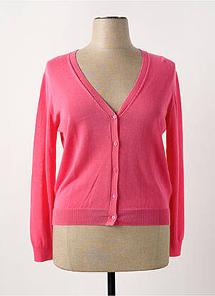 Gilet manches longues rose LEO & UGO pour femme