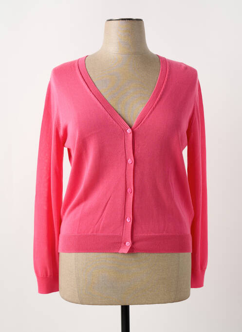 Gilet manches longues rose LEO & UGO pour femme