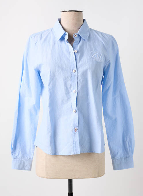 Chemisier coupe droite manches longues bleu DELAHAYE femme