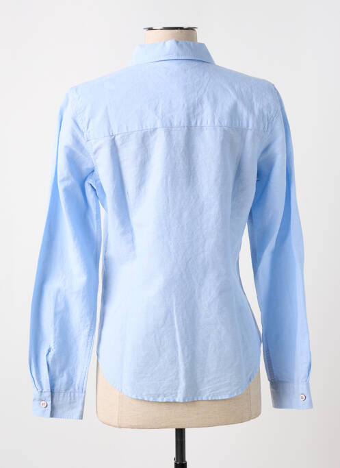 Chemisier coupe droite manches longues bleu DELAHAYE femme