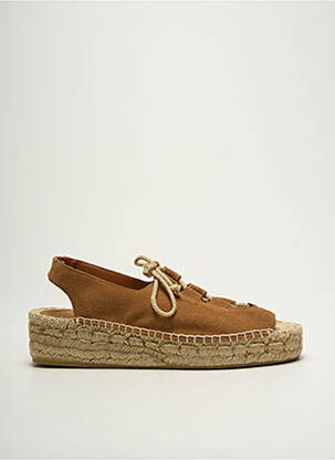 Espadrilles fermeture lacets talon de 4 à 6cm marron NICE THINGS femme
