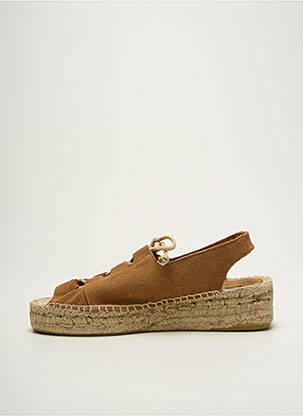 Espadrilles fermeture lacets talon de 4 à 6cm marron NICE THINGS femme